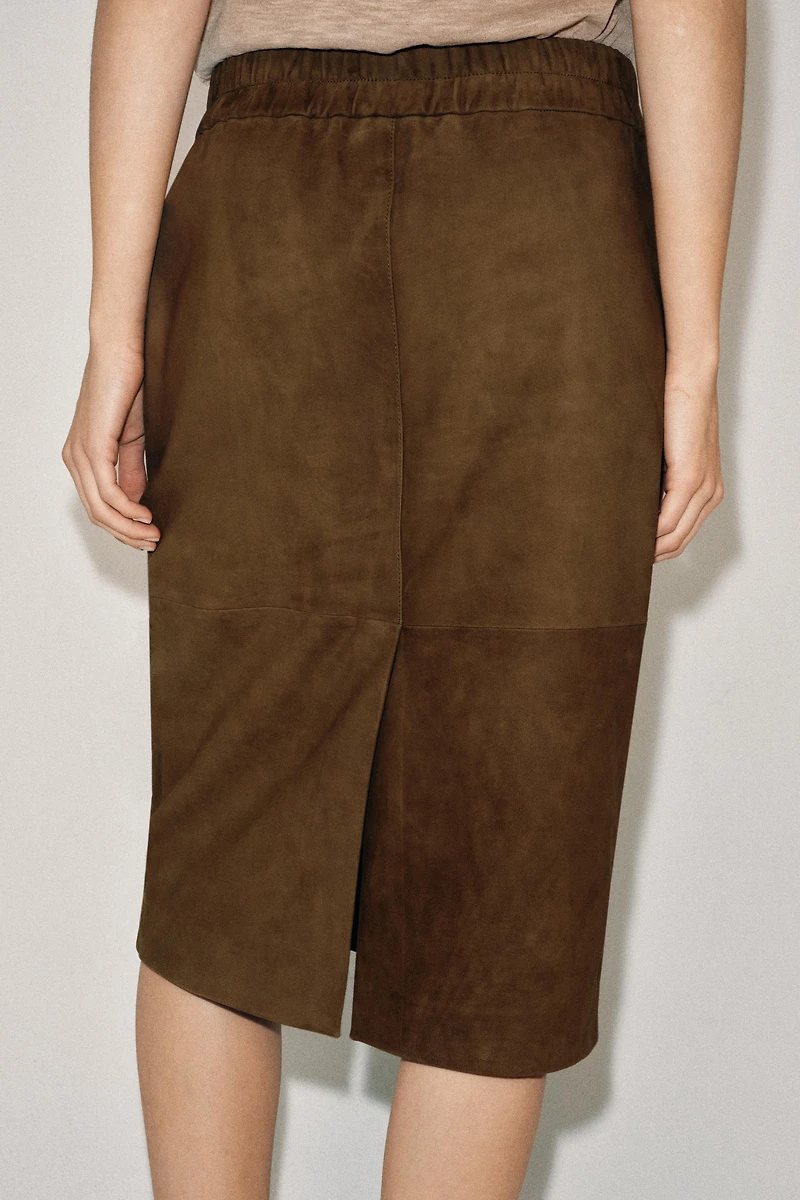 JUPE EN CUIR DAIM ZW COLLECTION ÉDITION LIMITÉE