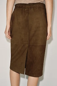 JUPE EN CUIR DAIM ZW COLLECTION ÉDITION LIMITÉE