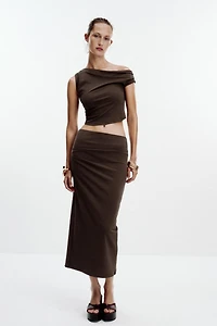 TEXTURED MIDI SKIRT