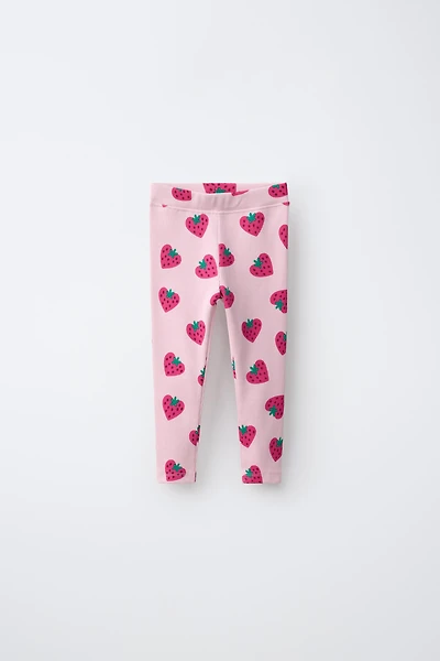 STRAWBERRY RIBBED LEGGINGS