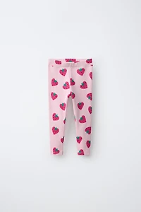 STRAWBERRY RIBBED LEGGINGS
