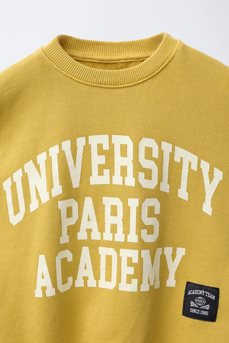 UNIVERSITY TEXT SWEATSHIRT