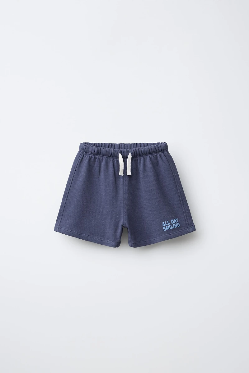 PLUSH TEXT SHORTS