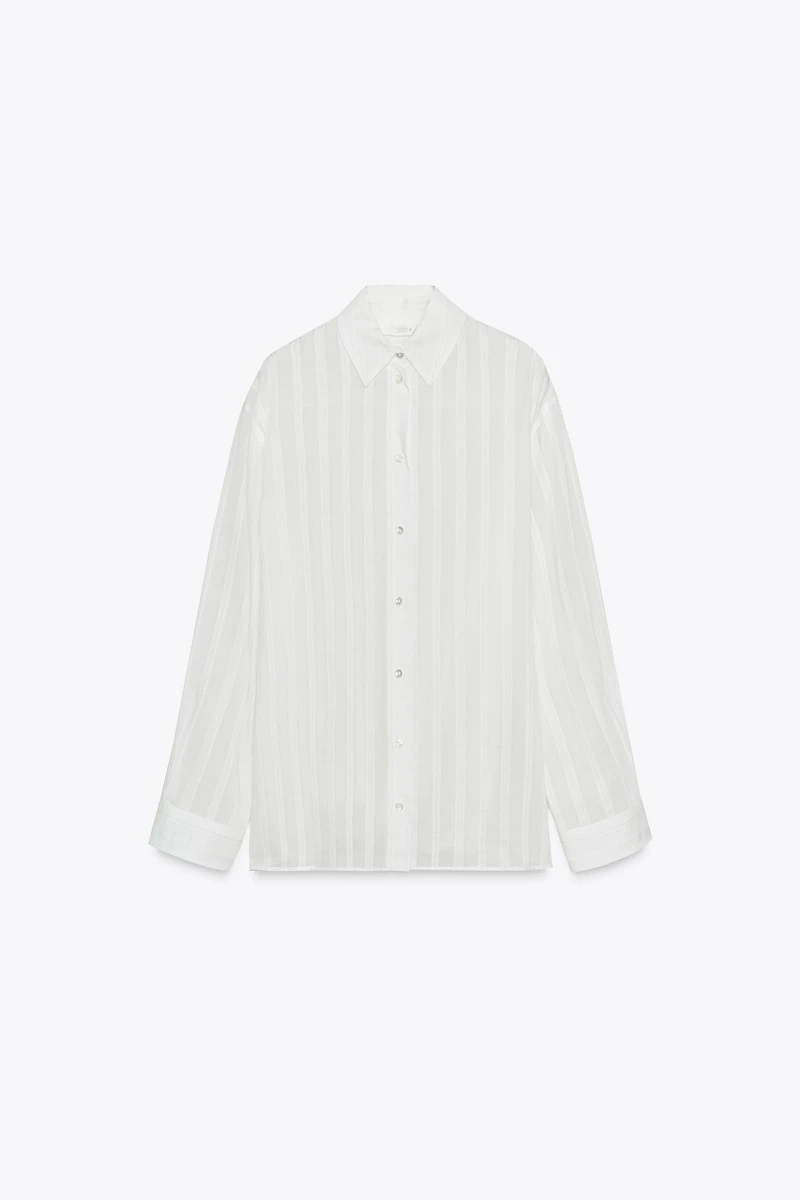 COTTON - SILK STRIPED SHIRT ZW COLLECTION