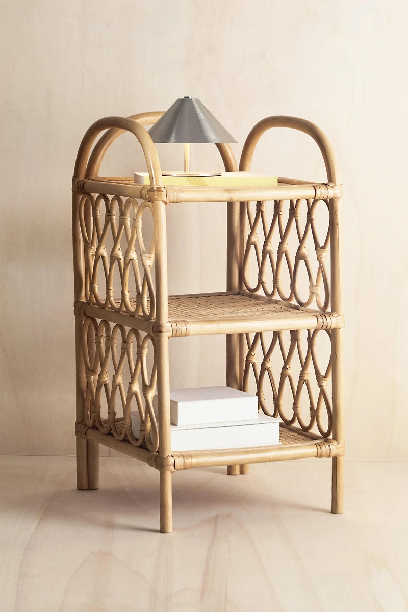 RATTAN BEDSIDE TABLE