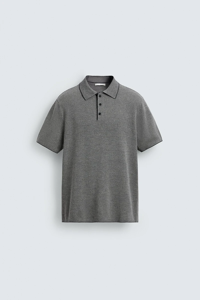 REGULAR FIT CONTRAST KNIT POLO SHIRT