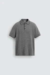 REGULAR FIT CONTRAST KNIT POLO SHIRT