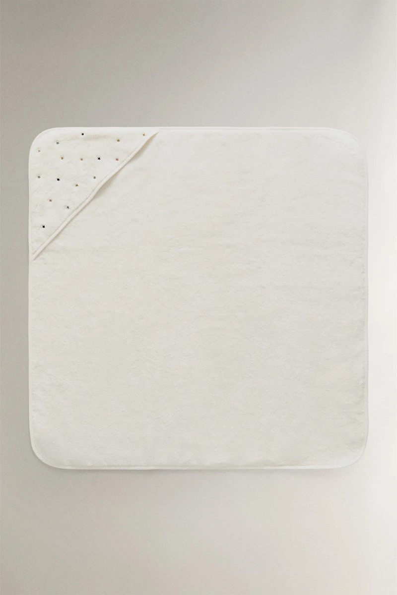 STARS HOODED BABY TOWEL