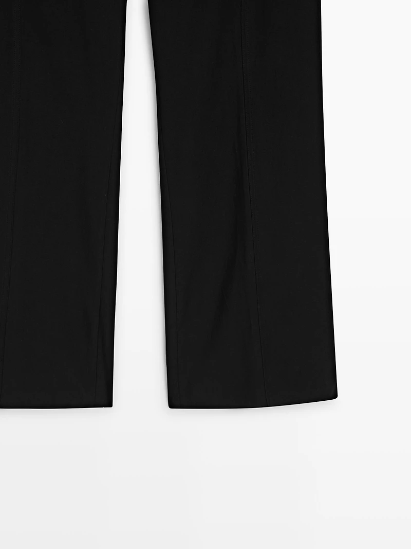 Cotton blend flared pants