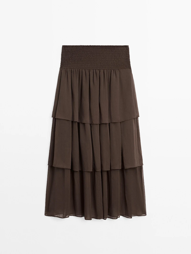 Long ruffled skirt