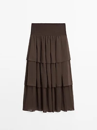 Long ruffled skirt