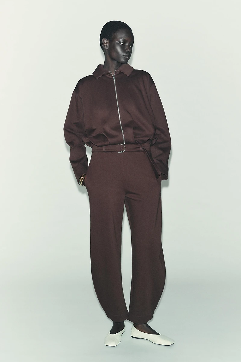 PLEATED FLEECE BOMBER JACKET