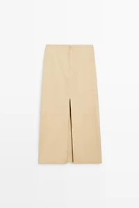 Nappa leather midi skirt