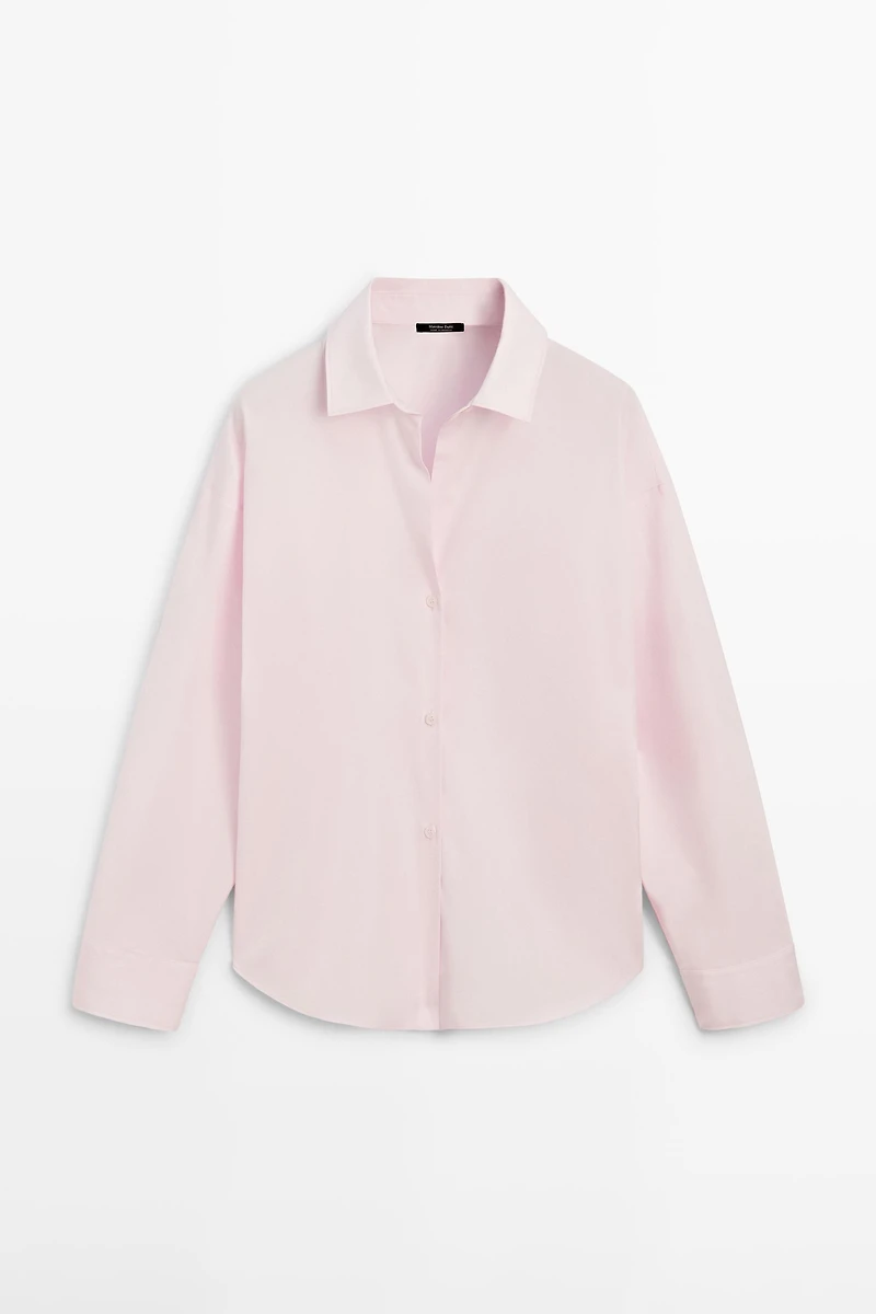 Chemise en popeline de coton à détail pince