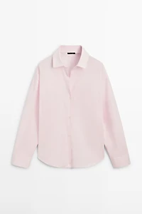 Chemise en popeline de coton à détail pince