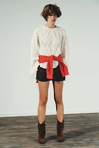 STUDDED LACE TOP