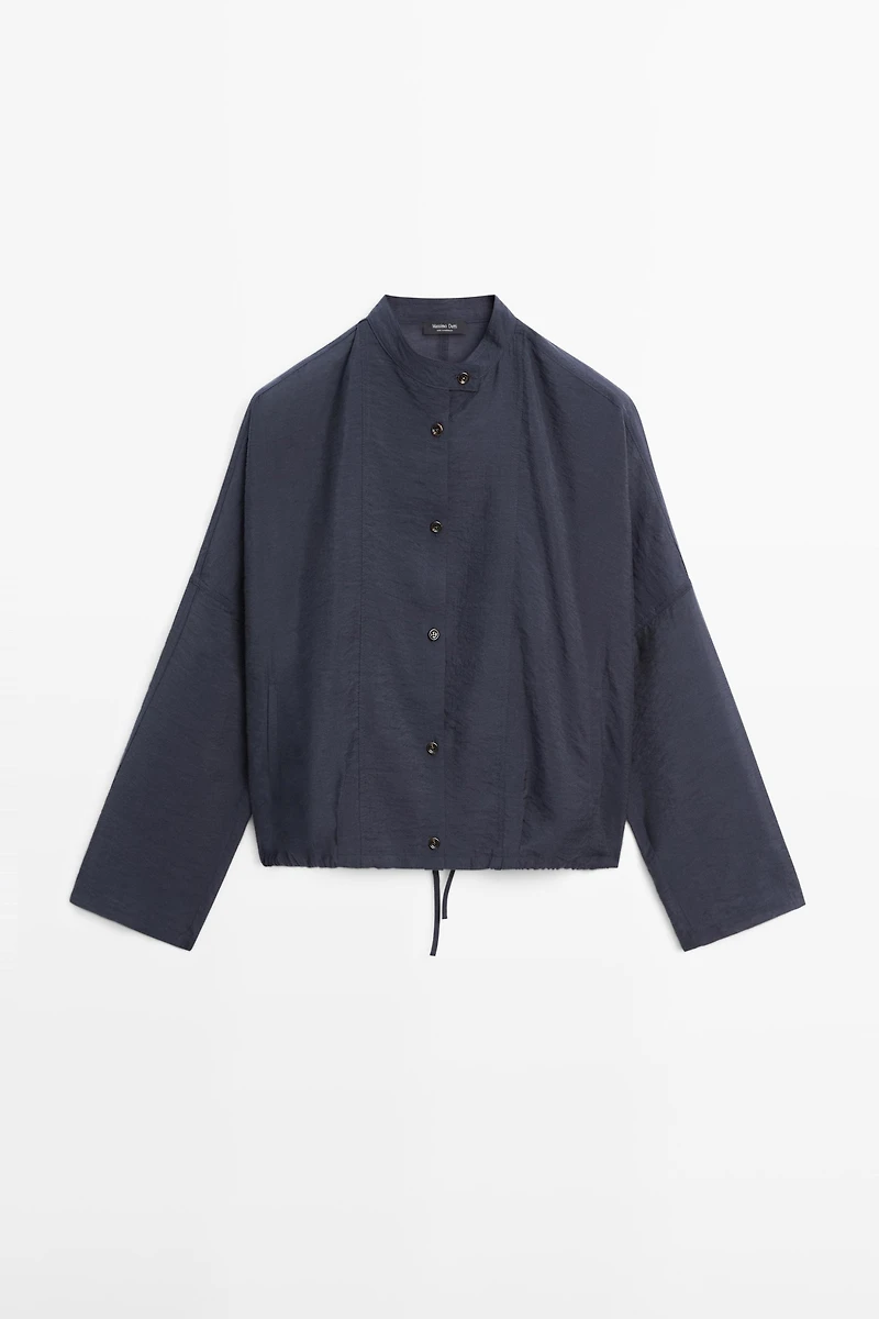 Blouson bomber col officier boutons
