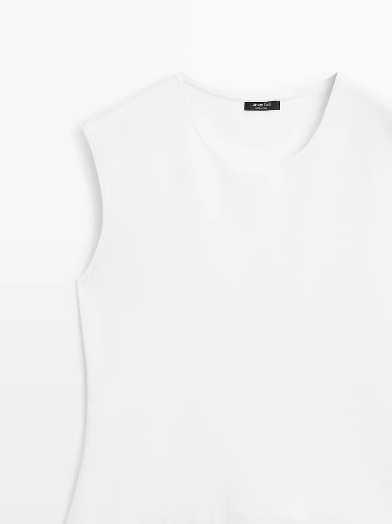 Robe longue contrastante sans manches