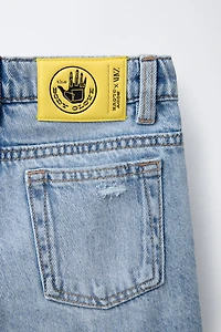 BERMUDA EN DENIM DROIT DÉCHIRÉ ZARA X BODY GLOVE ®