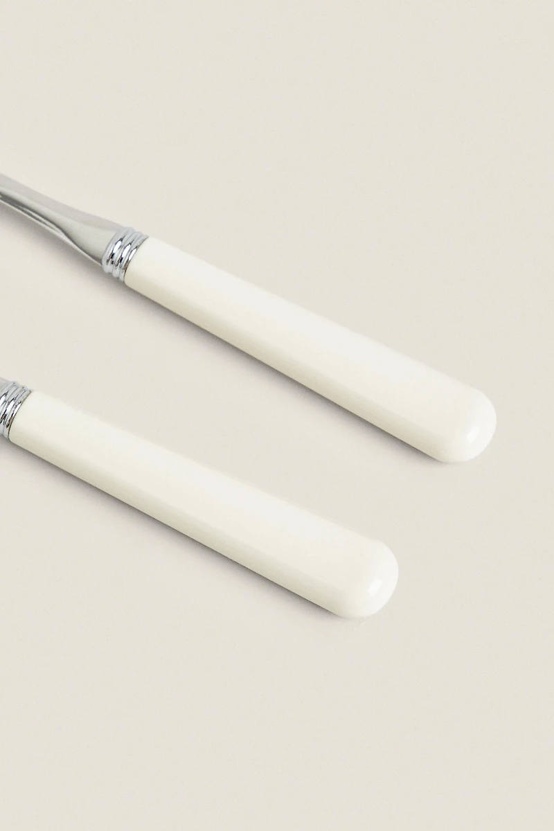SALAD FLATWARE SET WITH COLORED HANDLE (SET OF 2)