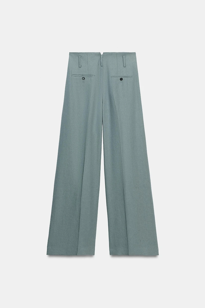 ZW COLLECTION LINEN PLEATED PANTS