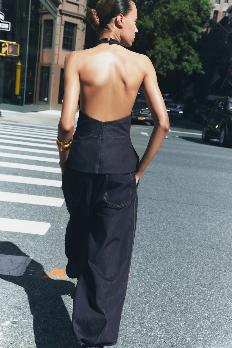 ZW COLLECTION DENIM HALTER TOP