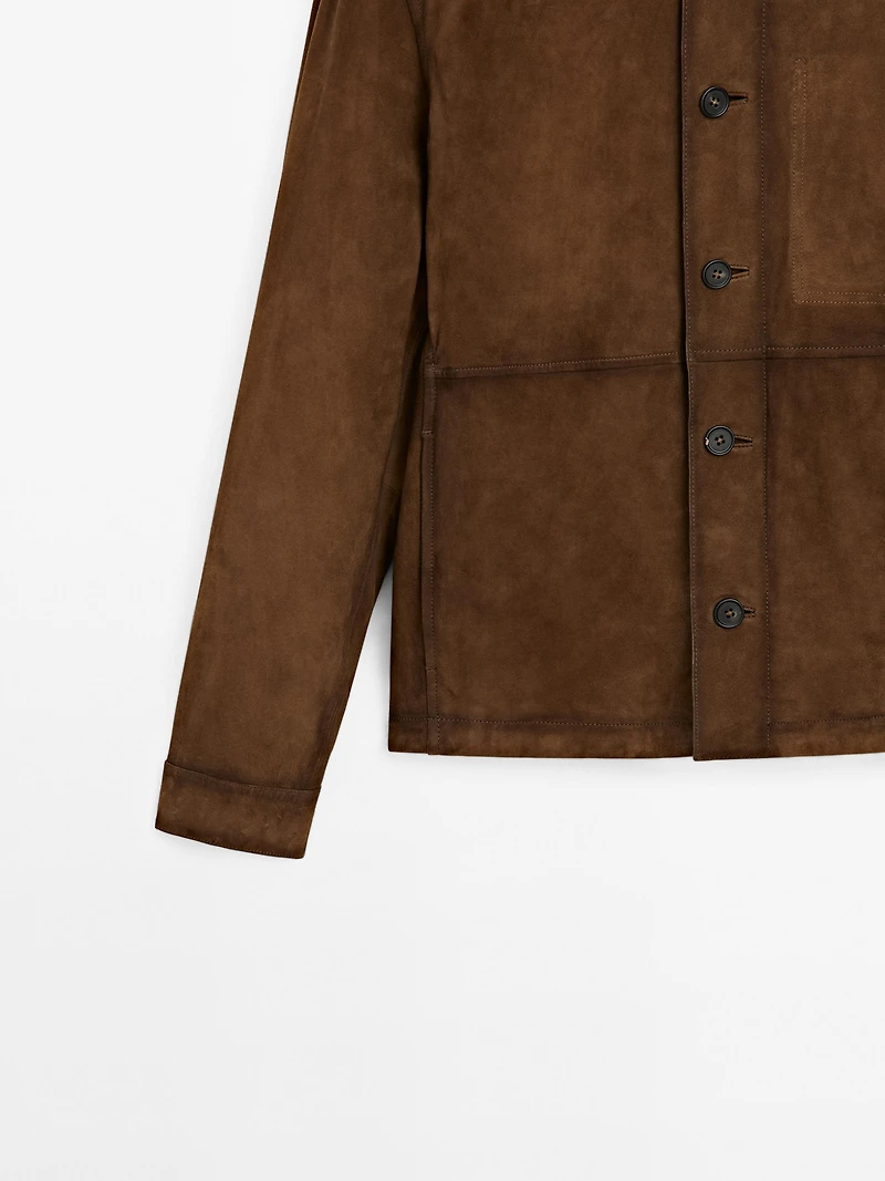 Veste en cuir finition daim