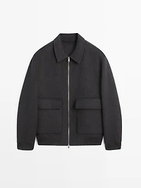 Blouson poches mélange laine
