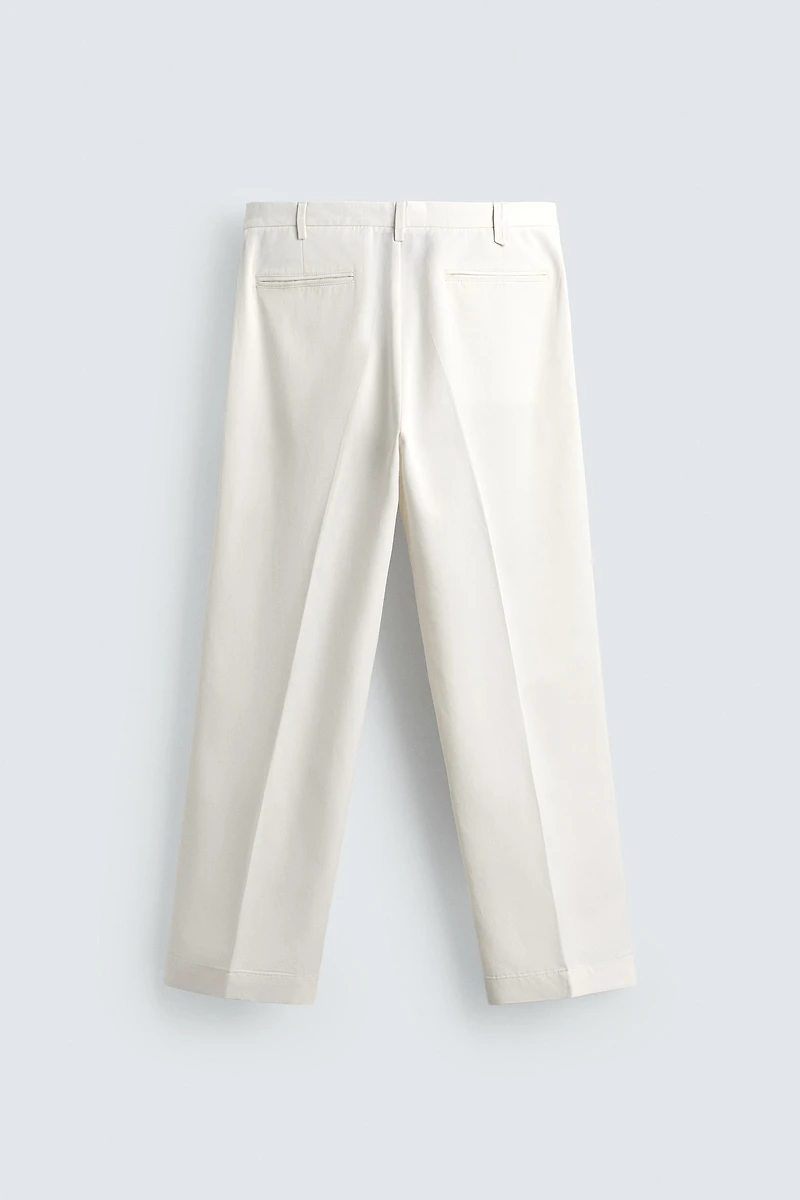 REGULAR FIT VISCOSE - COTTON PANTS