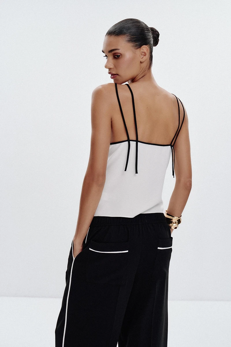 CONTRAST PIPED TRIM CAMISOLE