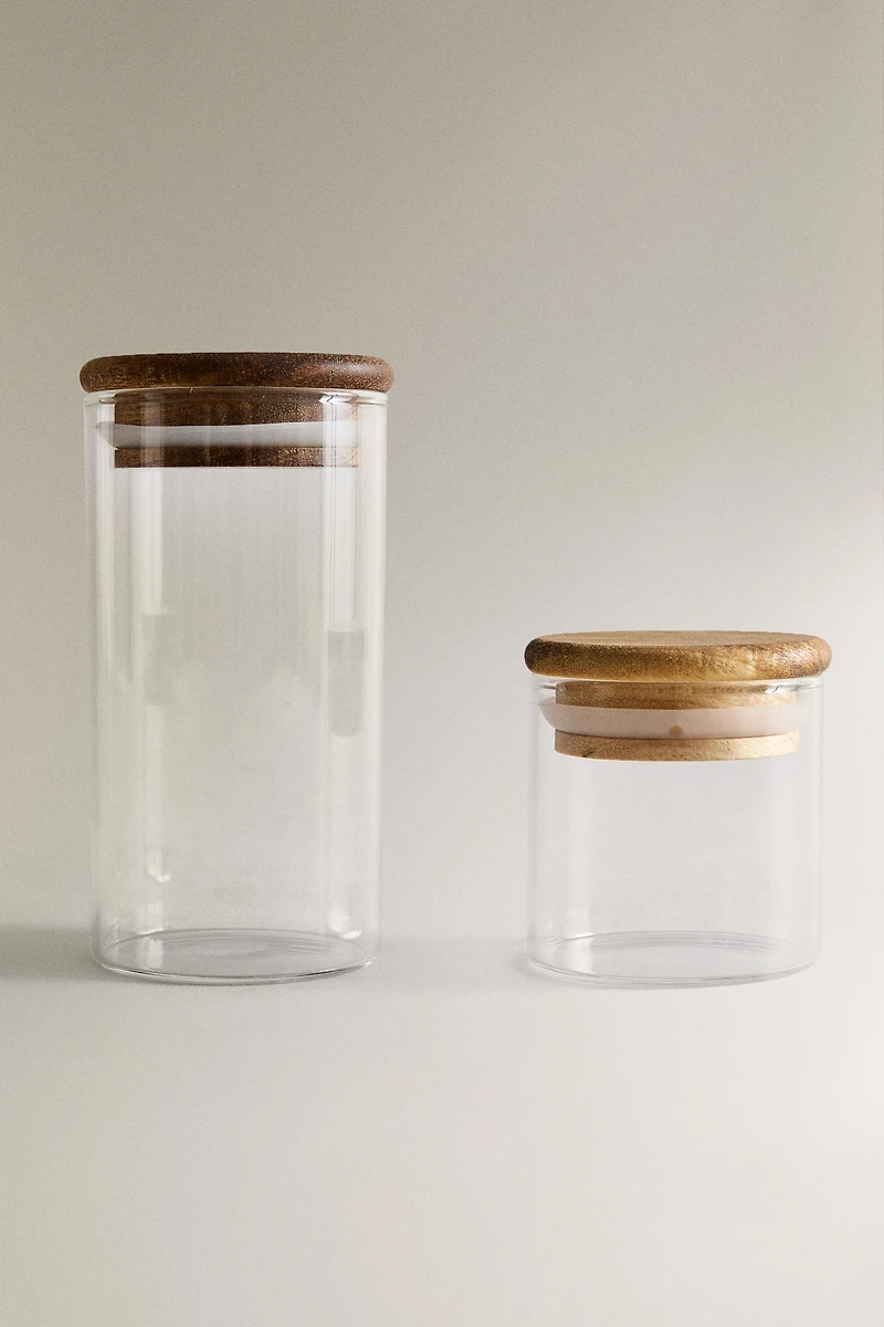 POT RANGEMENT CUISINE VERRE BOIS