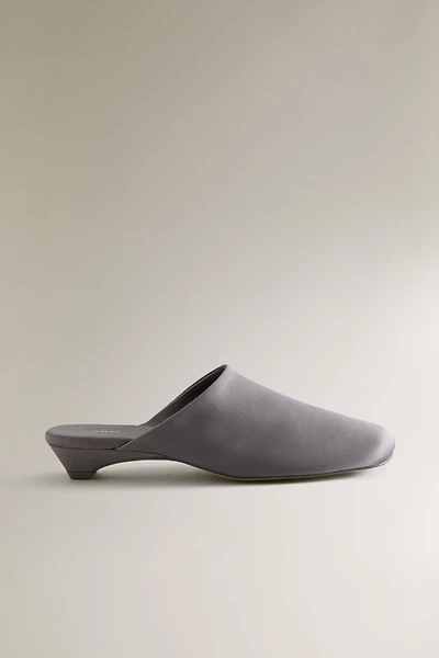 SATEEN HEELED MULES
