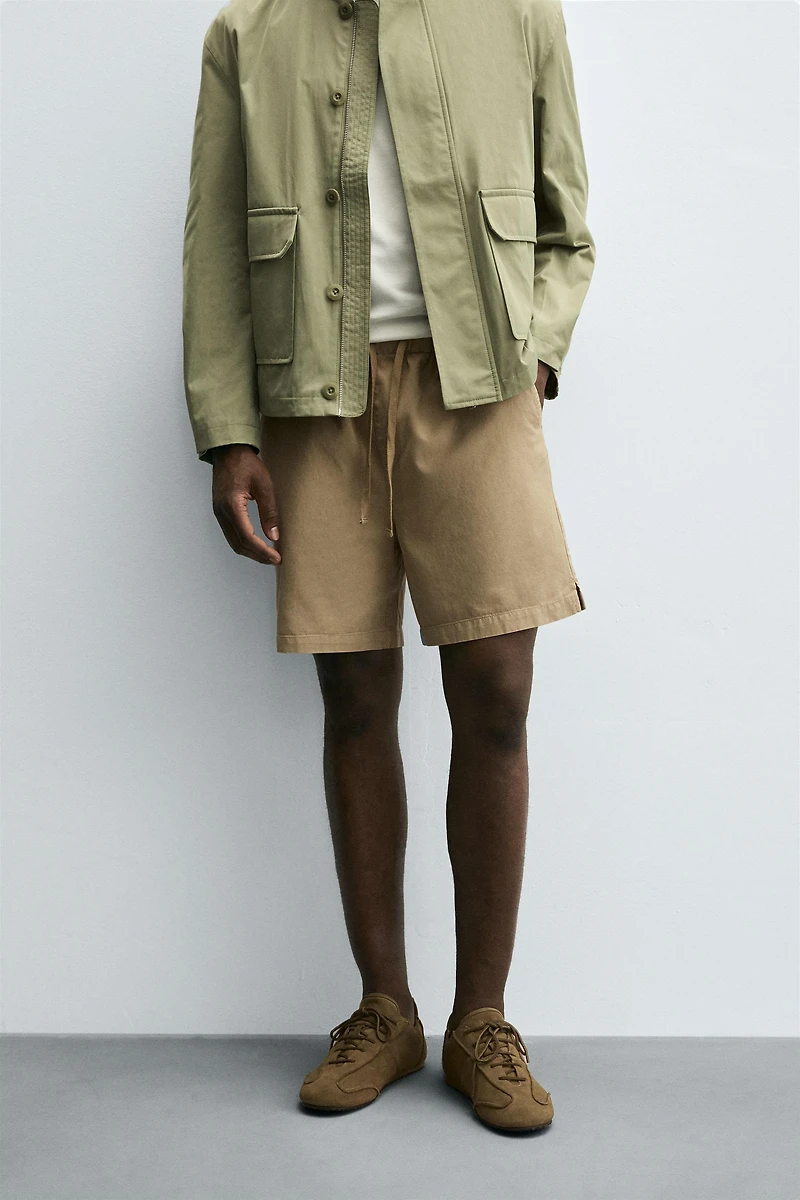 RELAXED FIT LYOCELL-COTTON SHORTS