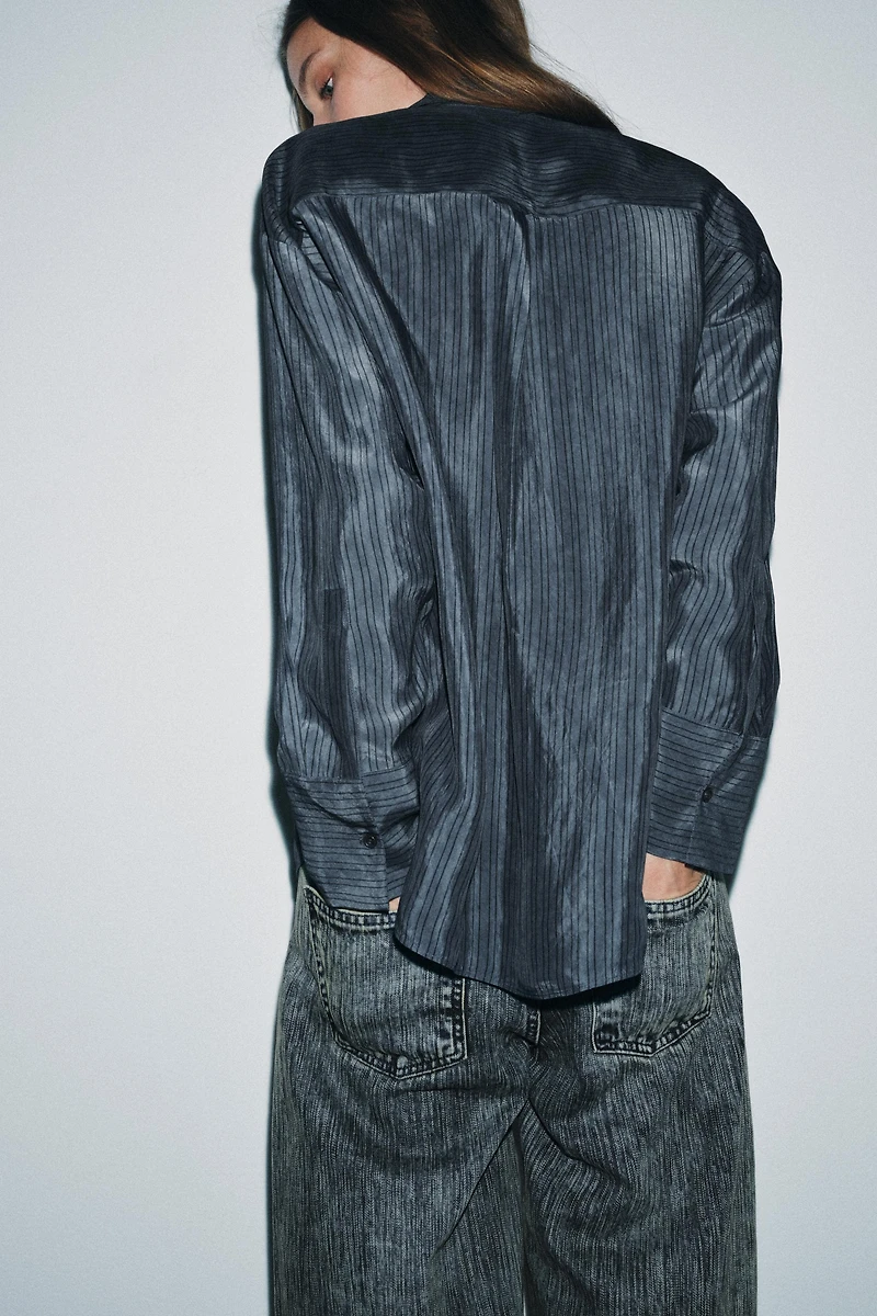 OVERSIZED FLOWY STRIPED SHIRT ZW COLLECTION