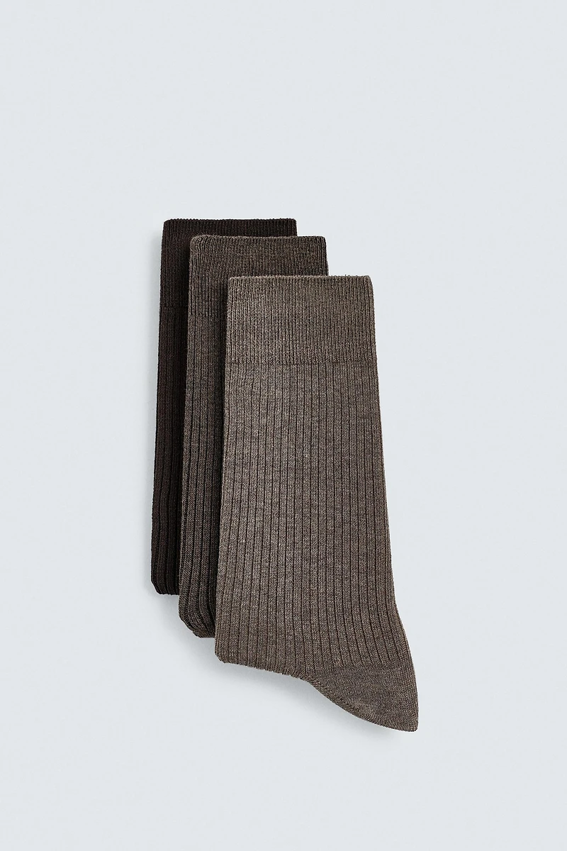 THREE-PACK OF MEDIUM WEIGHT RIB SOCKS