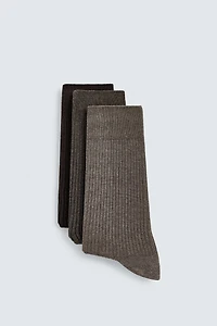 THREE-PACK OF MEDIUM WEIGHT RIB SOCKS