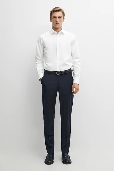 Slim fit 100% cotton poplin shirt