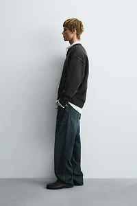 WASHED KNIT BOMBER JACKET