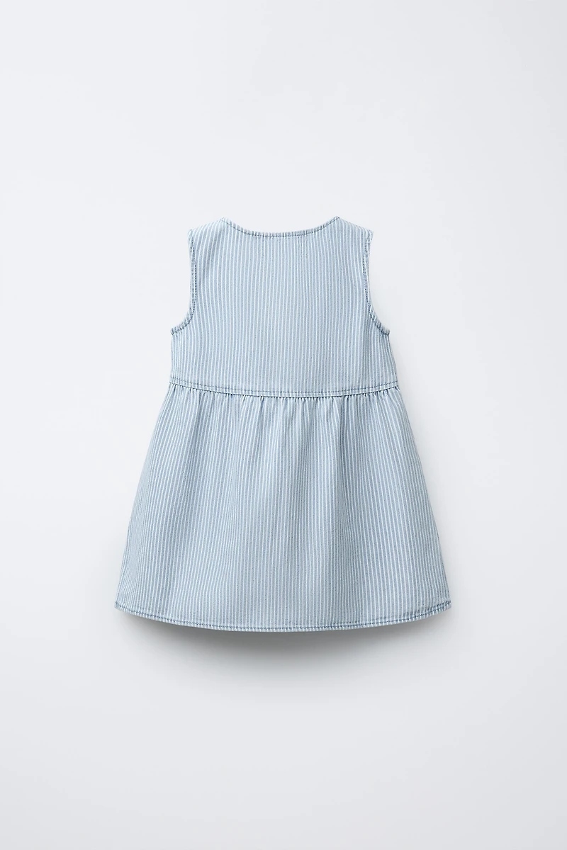 STRIPED TWILL DRESS
