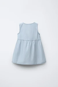 STRIPED TWILL DRESS