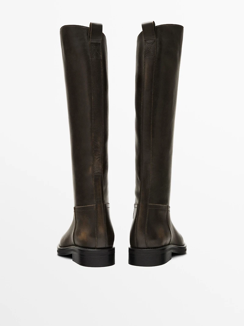 Leather riding boots