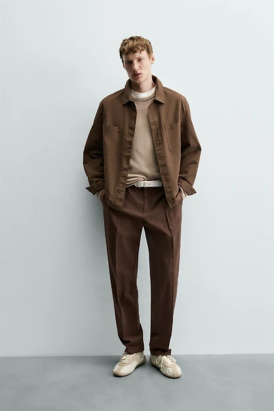 REGULAR FIT CANVAS OVERSHIRT
