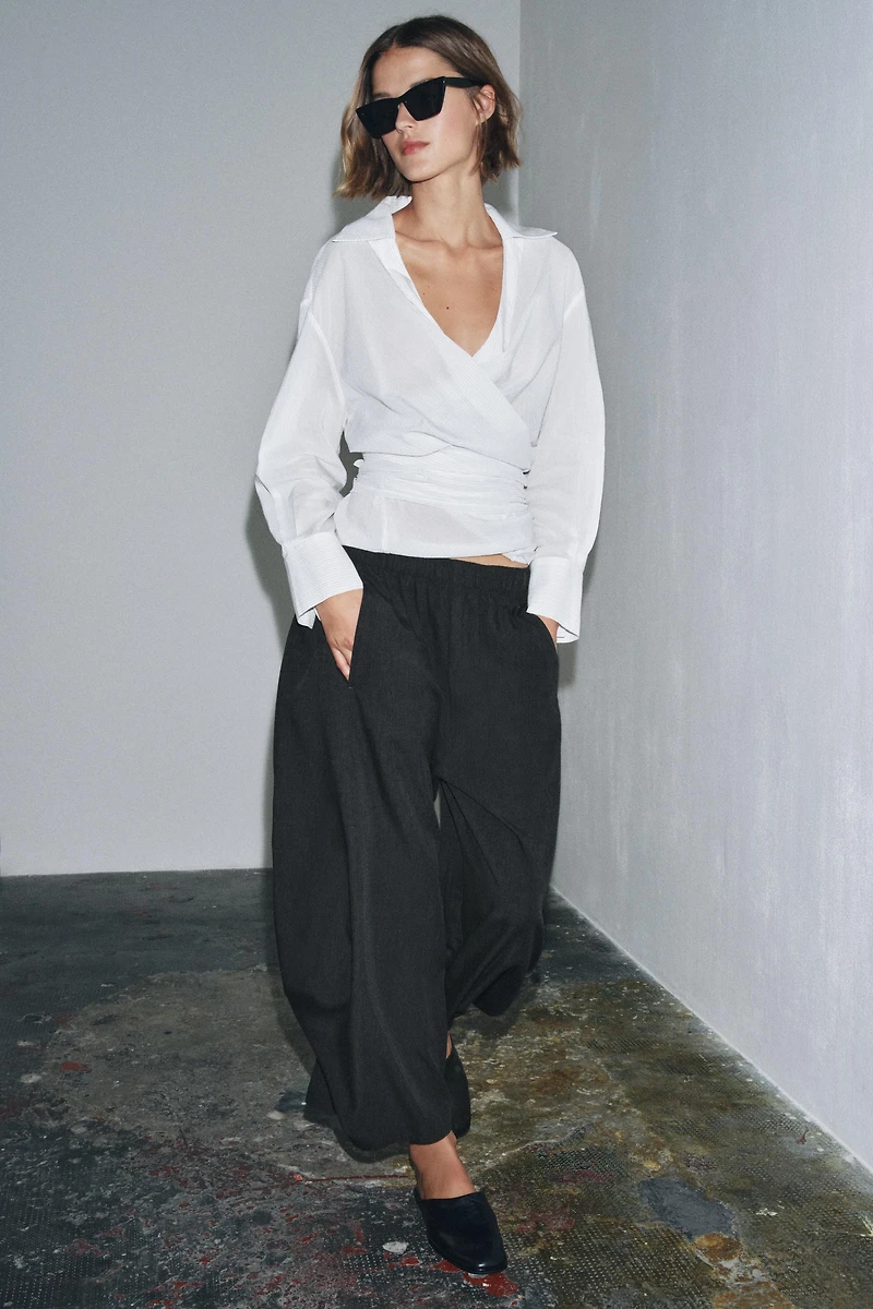 ZW COLLECTION FLOWY VOLUME WOOL PANTS