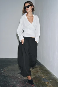 ZW COLLECTION FLOWY VOLUME WOOL PANTS