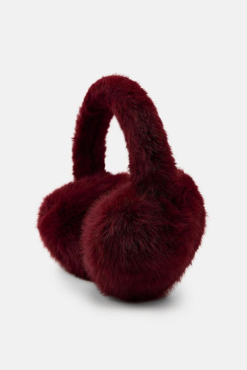 HEART FAUX FUR EAR MUFFS