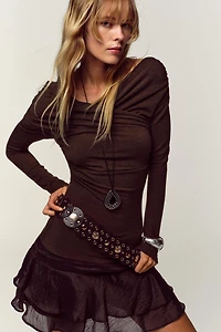 TOP DRAPÉ DÉCOLLETÉ CACHE-CŒUR