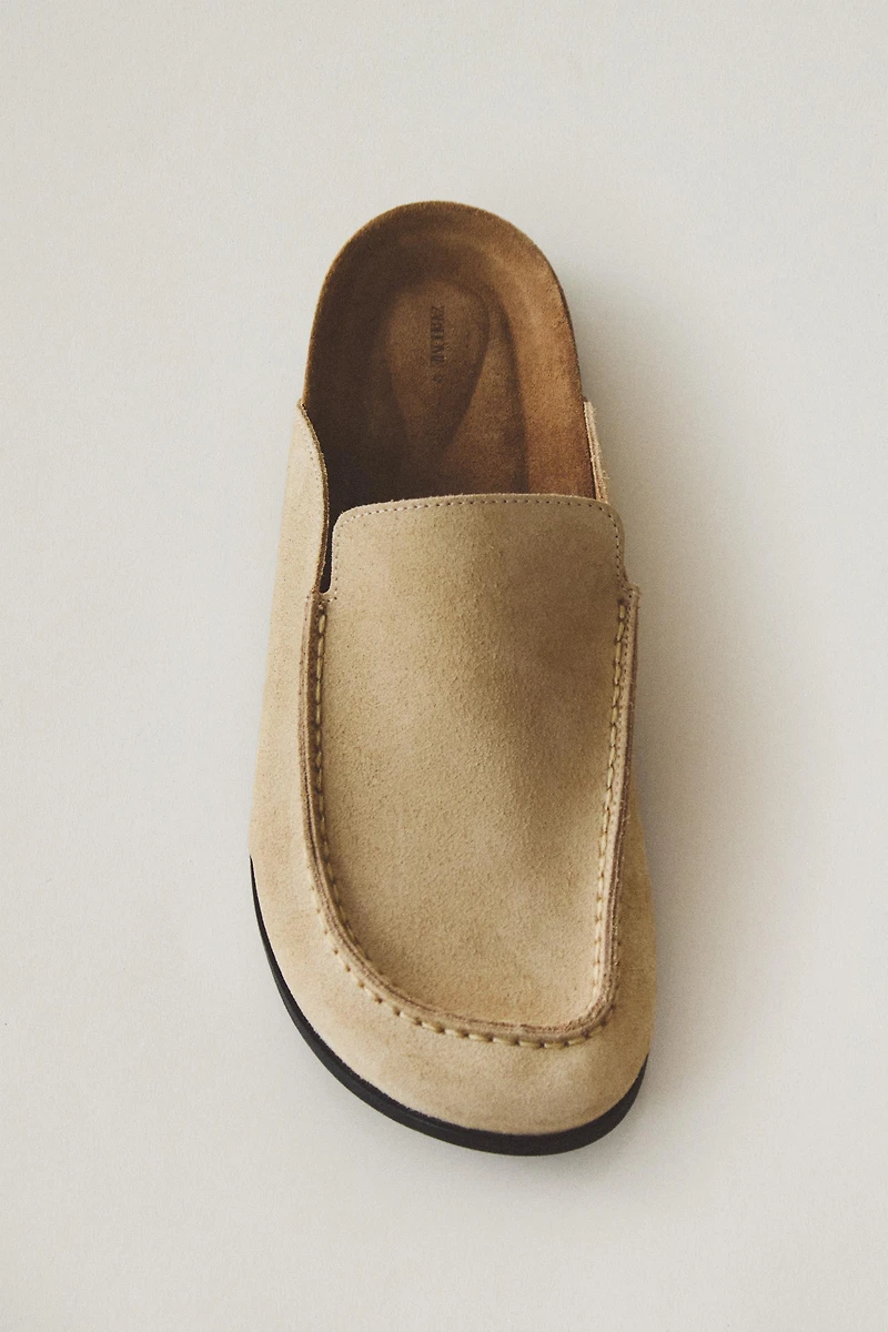 LEATHER MULE CLOG SLIPPERS