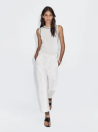 Knit top with contrast detail