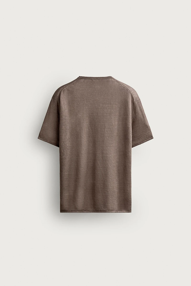 100% LINEN RELAXED FIT KNIT T-SHIRT