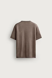 100% LINEN RELAXED FIT KNIT T-SHIRT